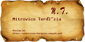 Mitrovics Terézia névjegykártya